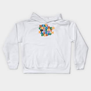 Multi Colored and Text Based Design Kids Hoodie